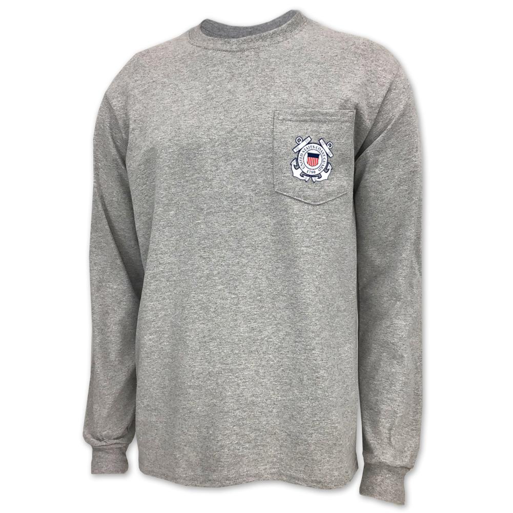 Coast Guard Seal Logo Long Sleeve Pocket T-Shirt