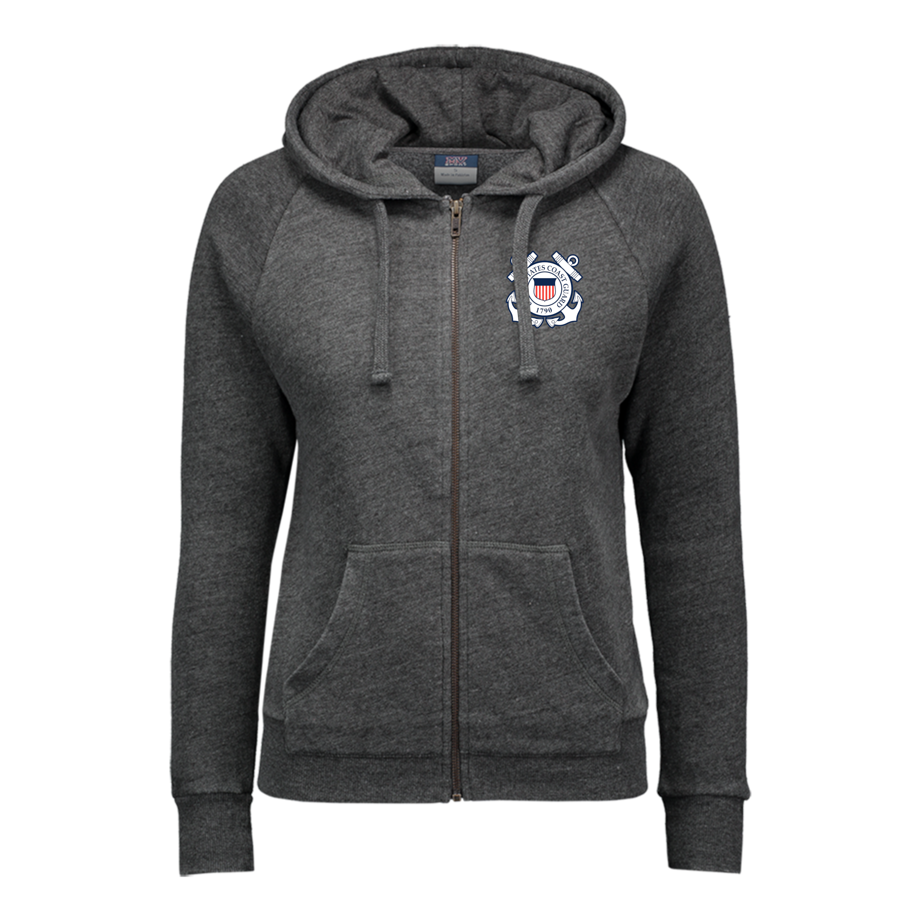 Coast Guard Seal Ladies Angel Fleece Full Zip Hoodie