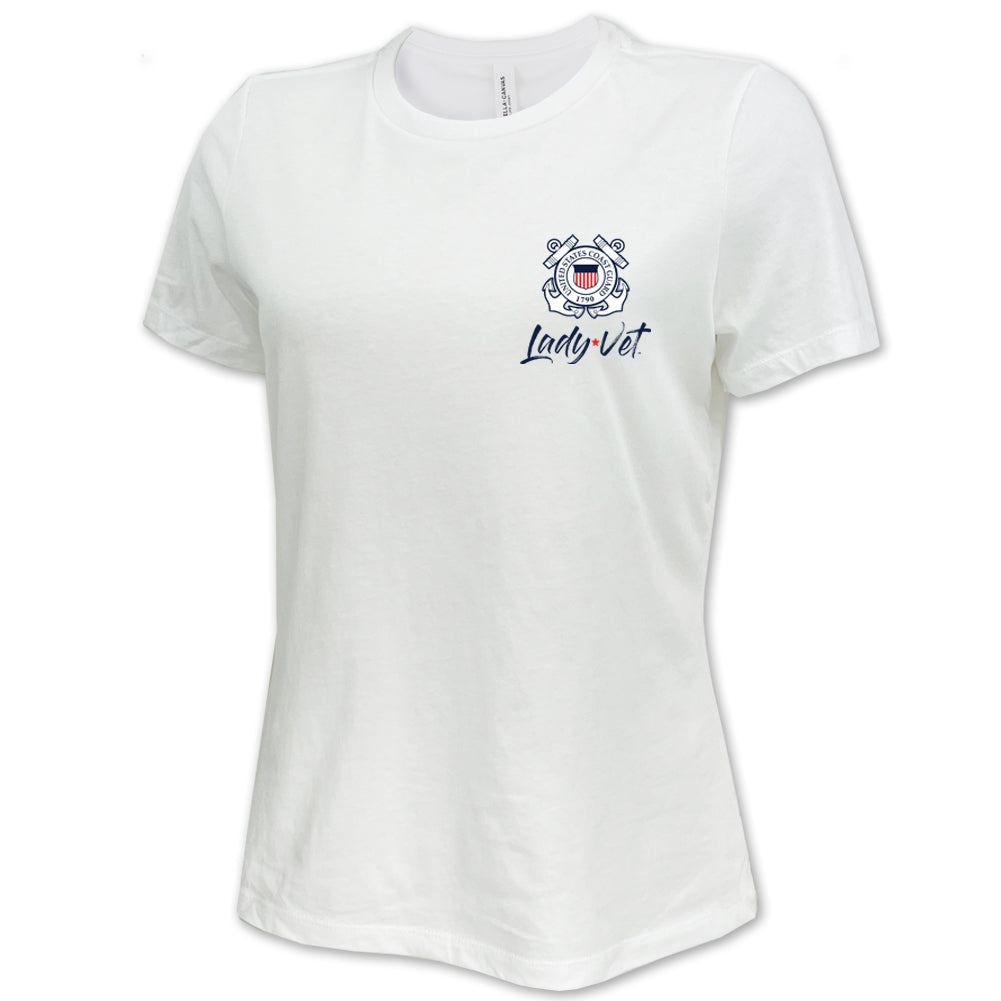 Coast Guard Lady Vet Left Chest Logo Ladies T-Shirt