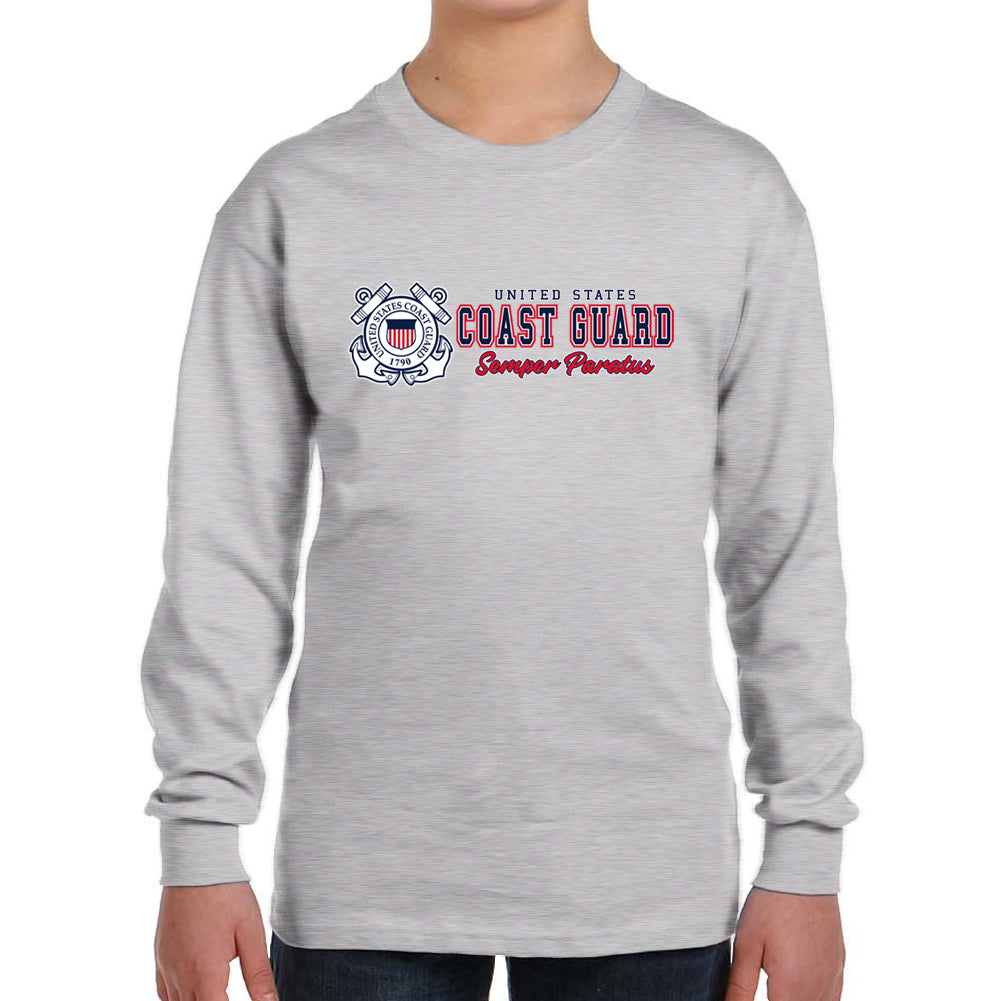 Coast Guard Youth Semper Paratus Chest Print Long Sleeve