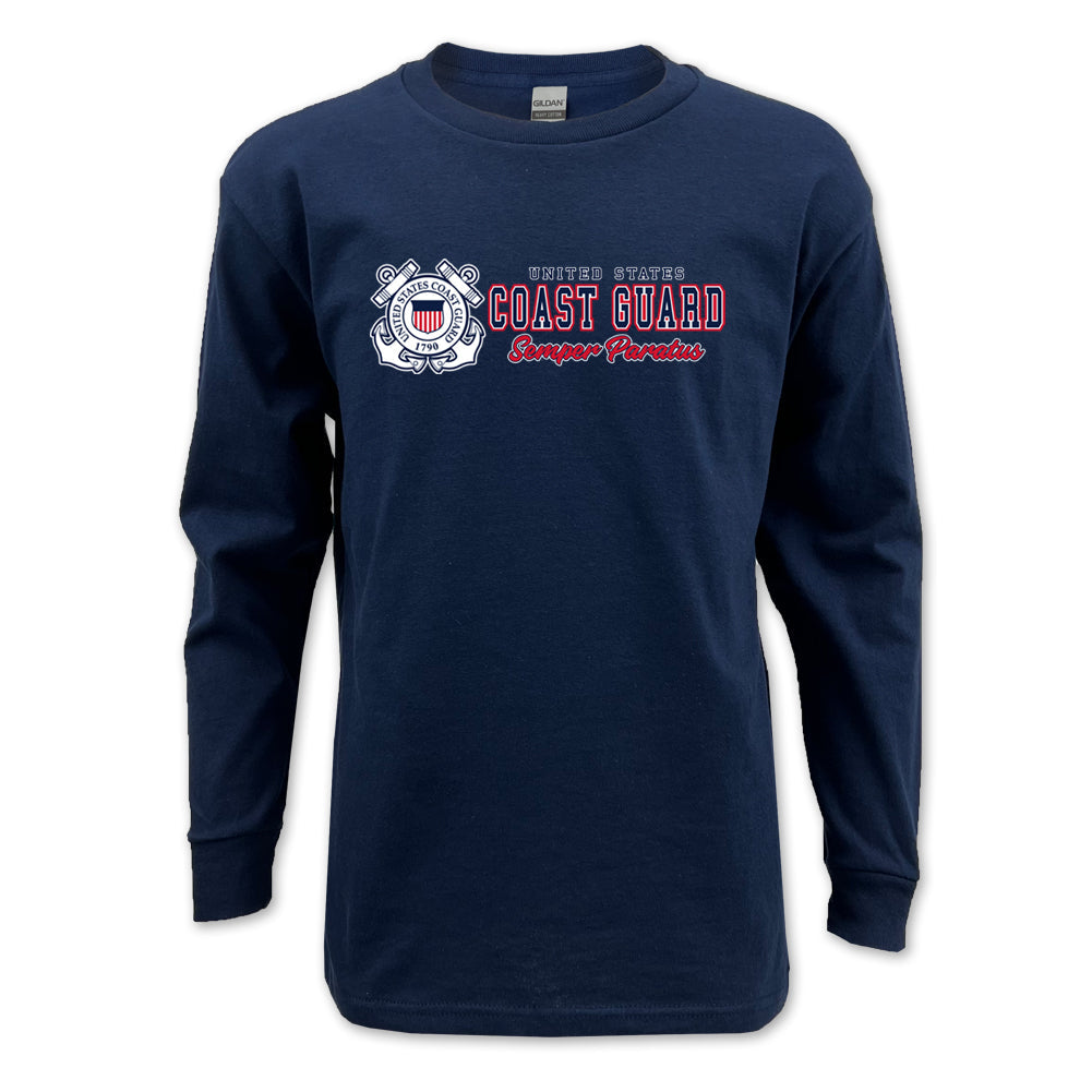 Coast Guard Youth Semper Paratus Chest Print Long Sleeve