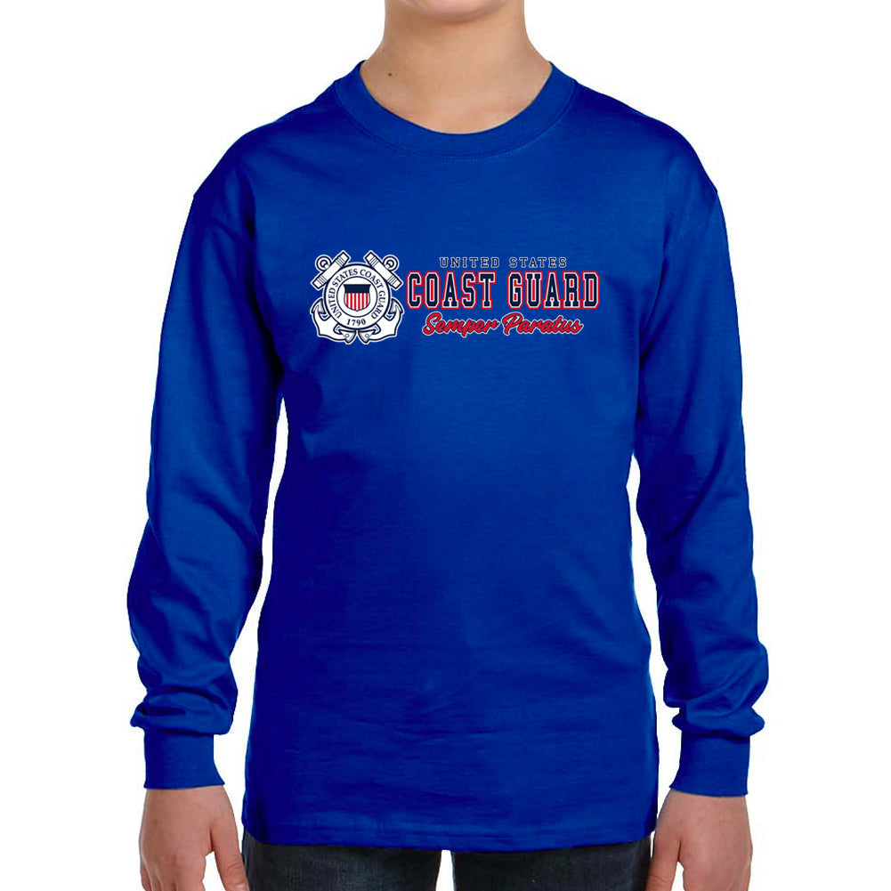 Coast Guard Youth Semper Paratus Chest Print Long Sleeve