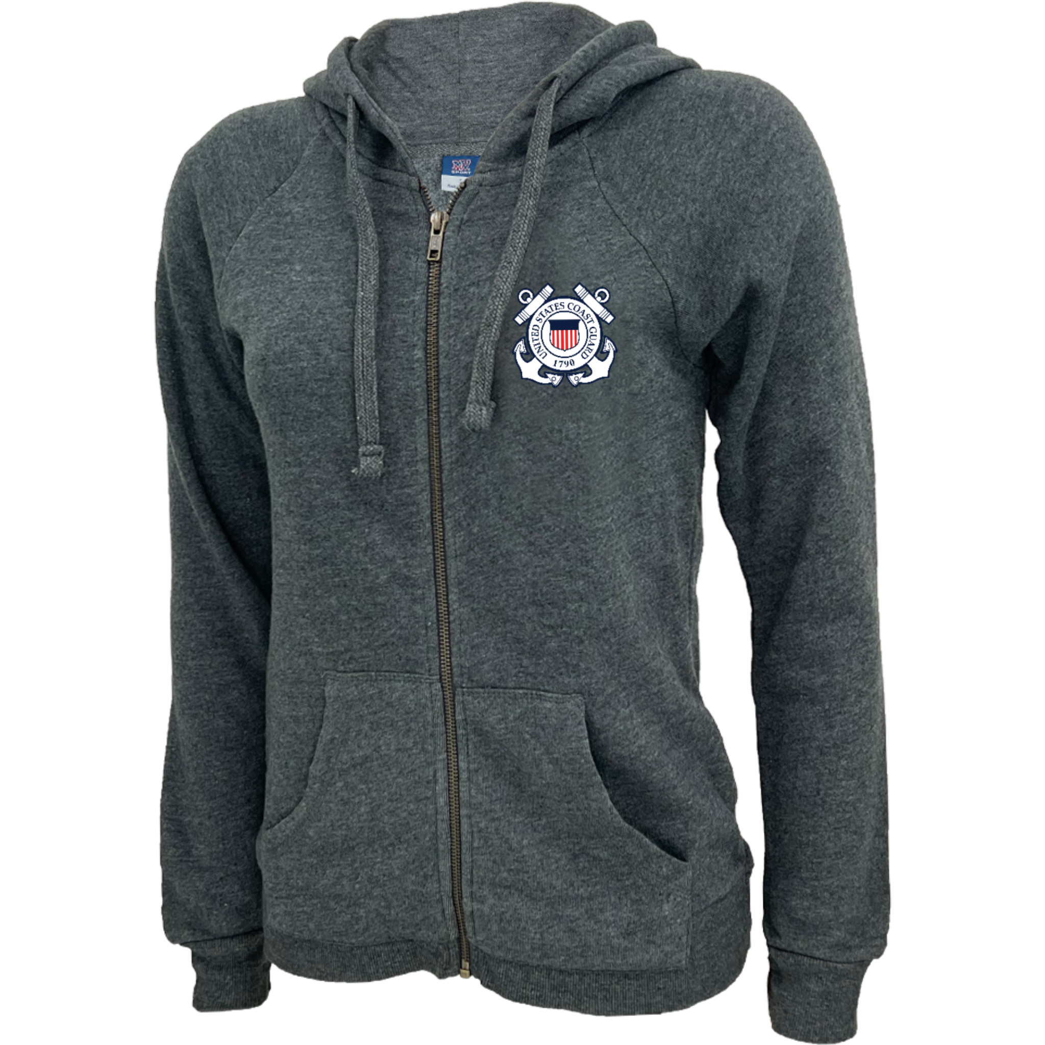 Coast Guard Seal Ladies Angel Fleece Full Zip Hoodie