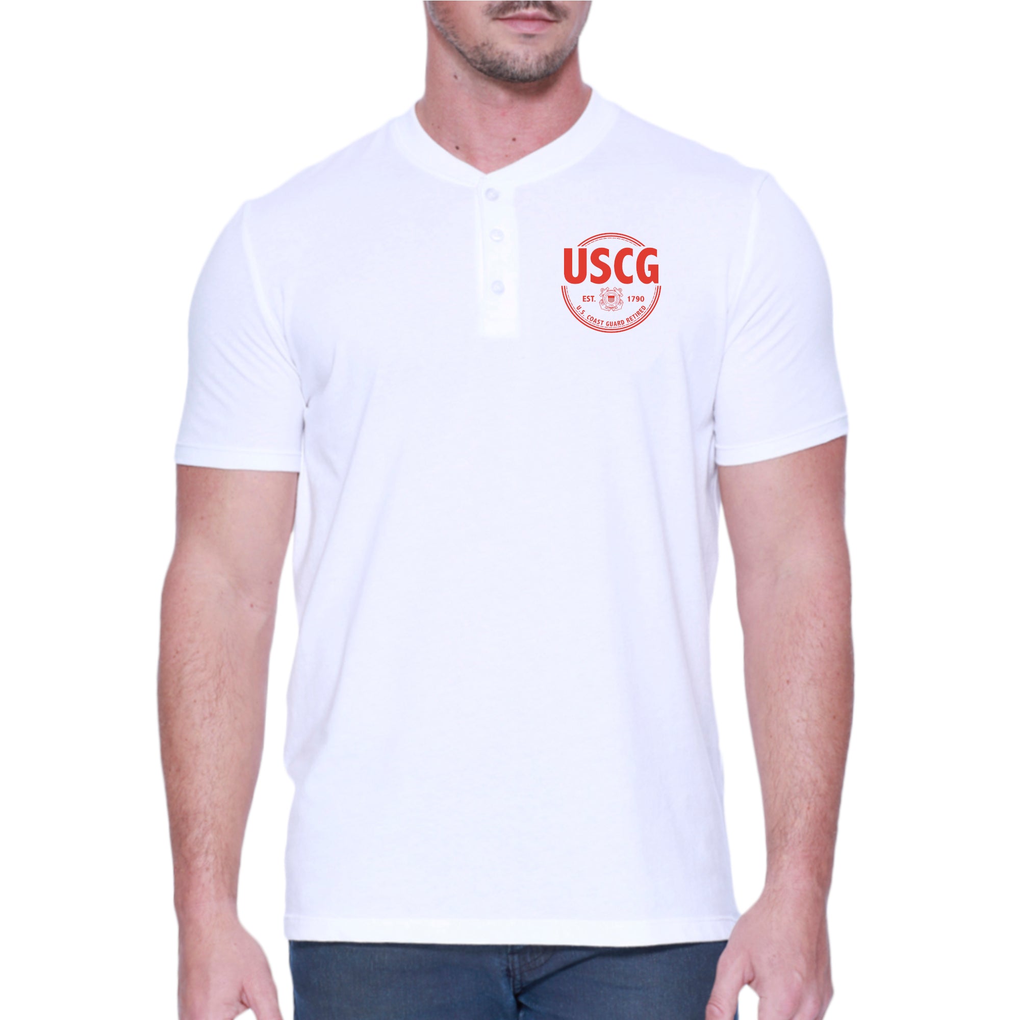 Coast Guard Retired Mens Henley T-Shirt