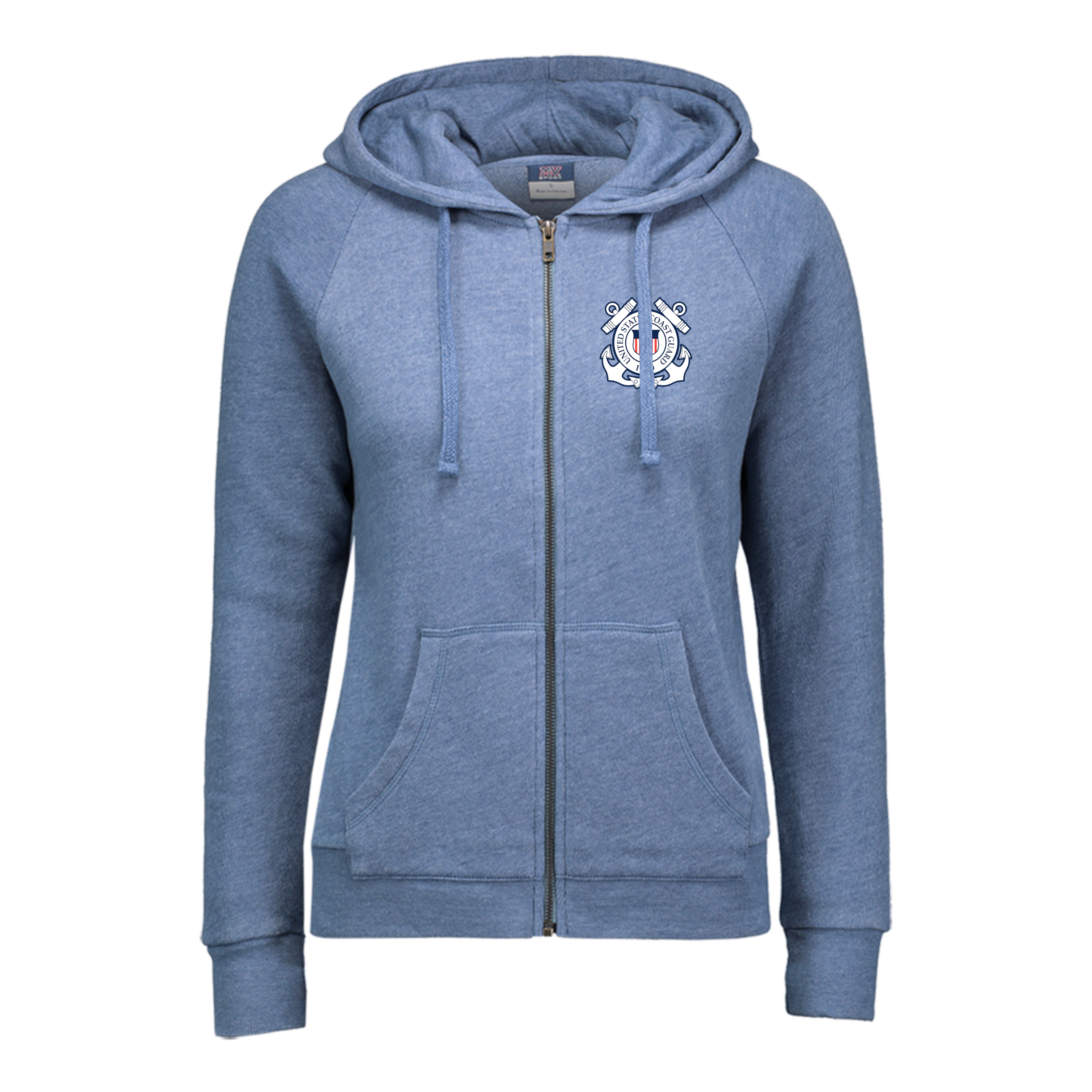 Coast Guard Seal Ladies Angel Fleece Full Zip Hoodie