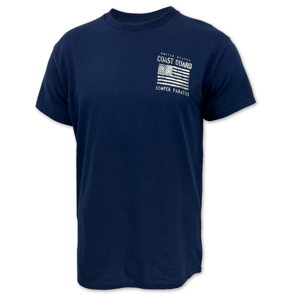 Coast Guard Distressed Flag T-Shirt (Navy)