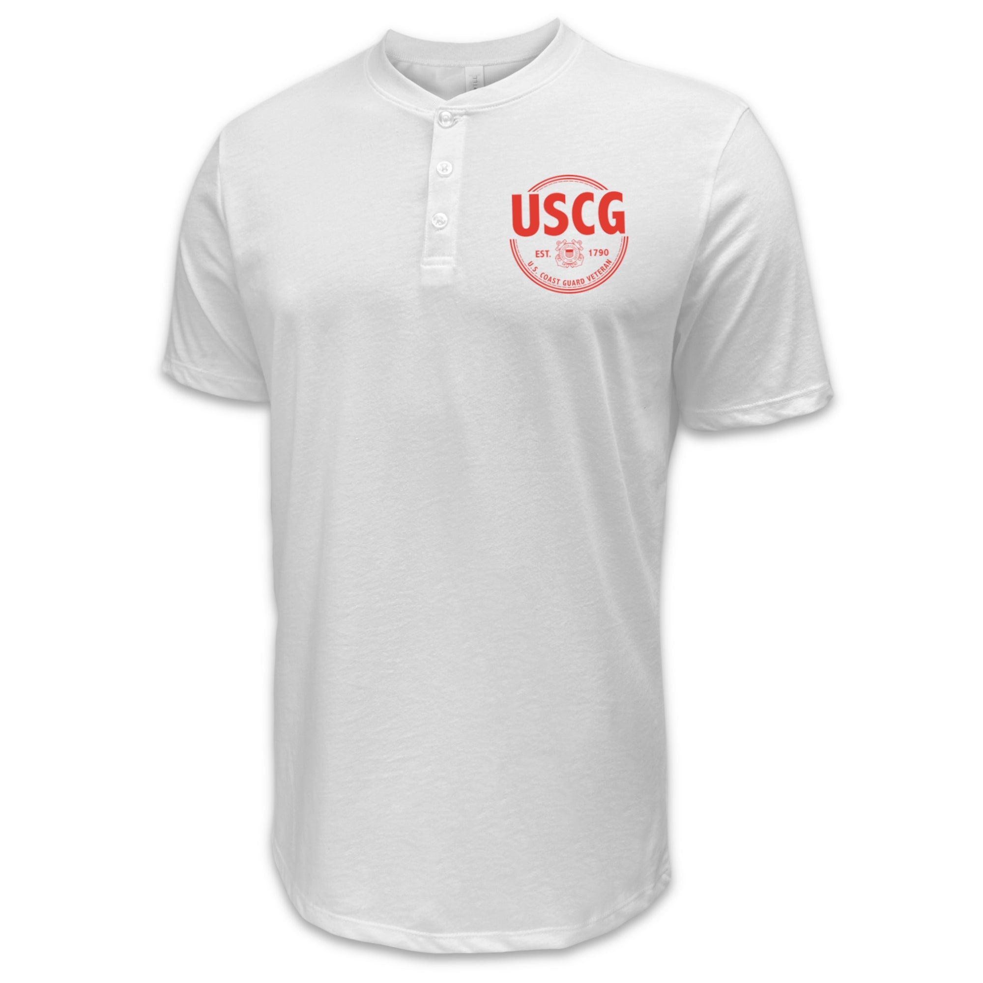 Coast Guard Veteran Mens Henley T-Shirt