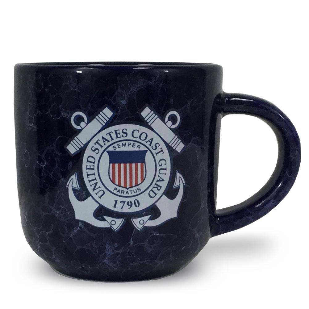 Coast Guard Marbled 17 oz Mug (Navy)