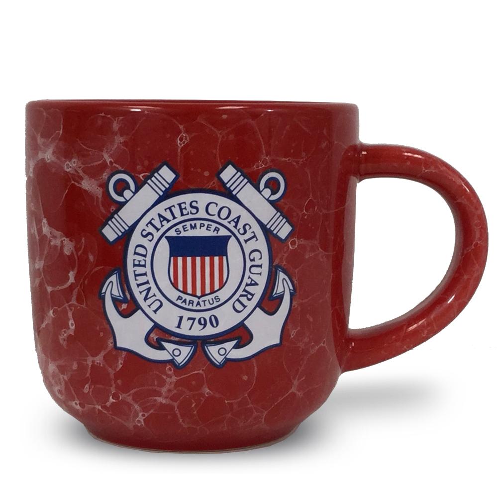 Coast Guard Marbled 17 oz Mug (Red)