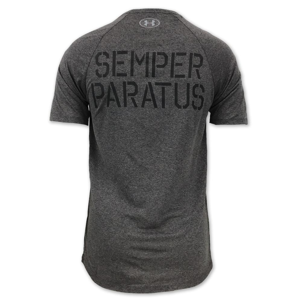 Coast Guard Under Armour Semper Paratus Tech T-Shirt (Charcoal)