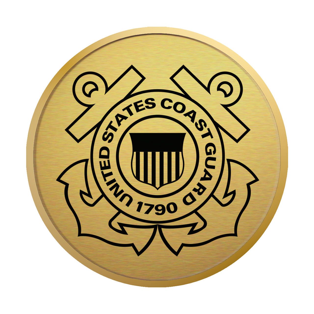 U.S. Coast Guard Gold Engraved Medallion Frame (Horizontal)